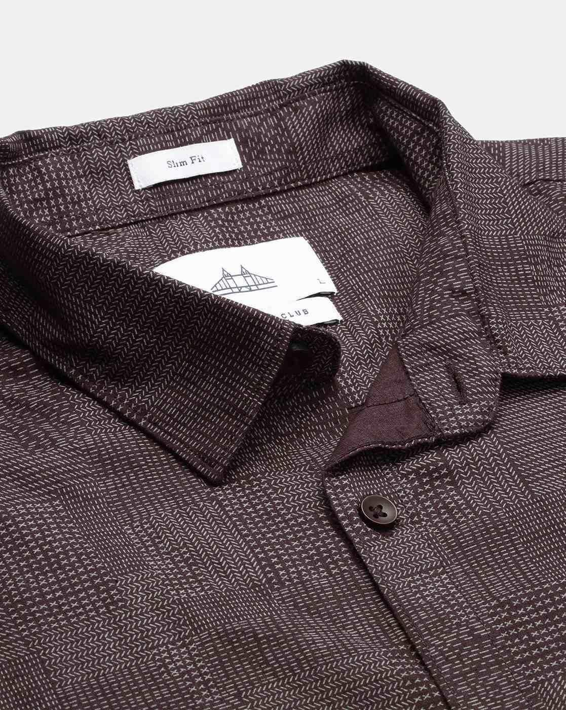 Men Chevron Pattern Slim Fit Shirt