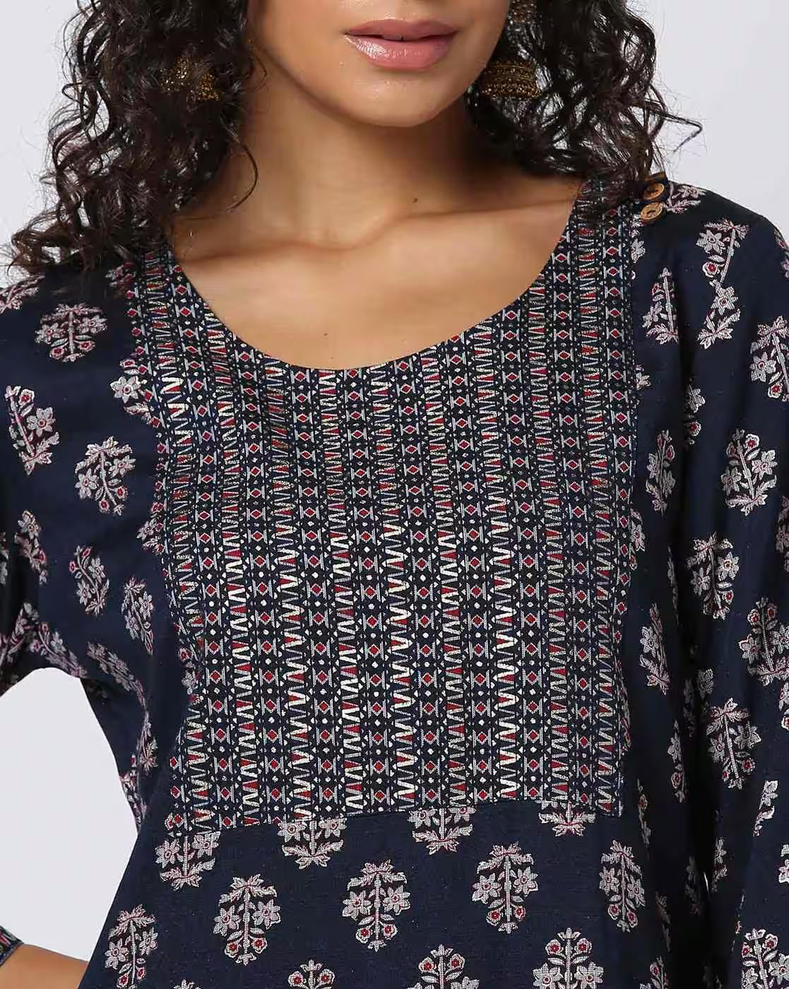 Women Printed Straight Kurta & Salwar Set