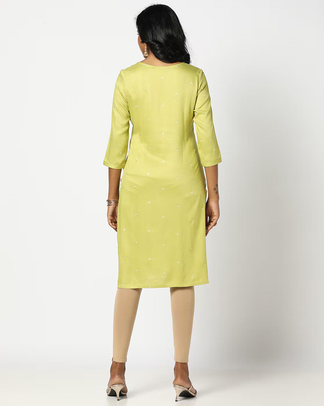 Women Embroidered Straight Kurta