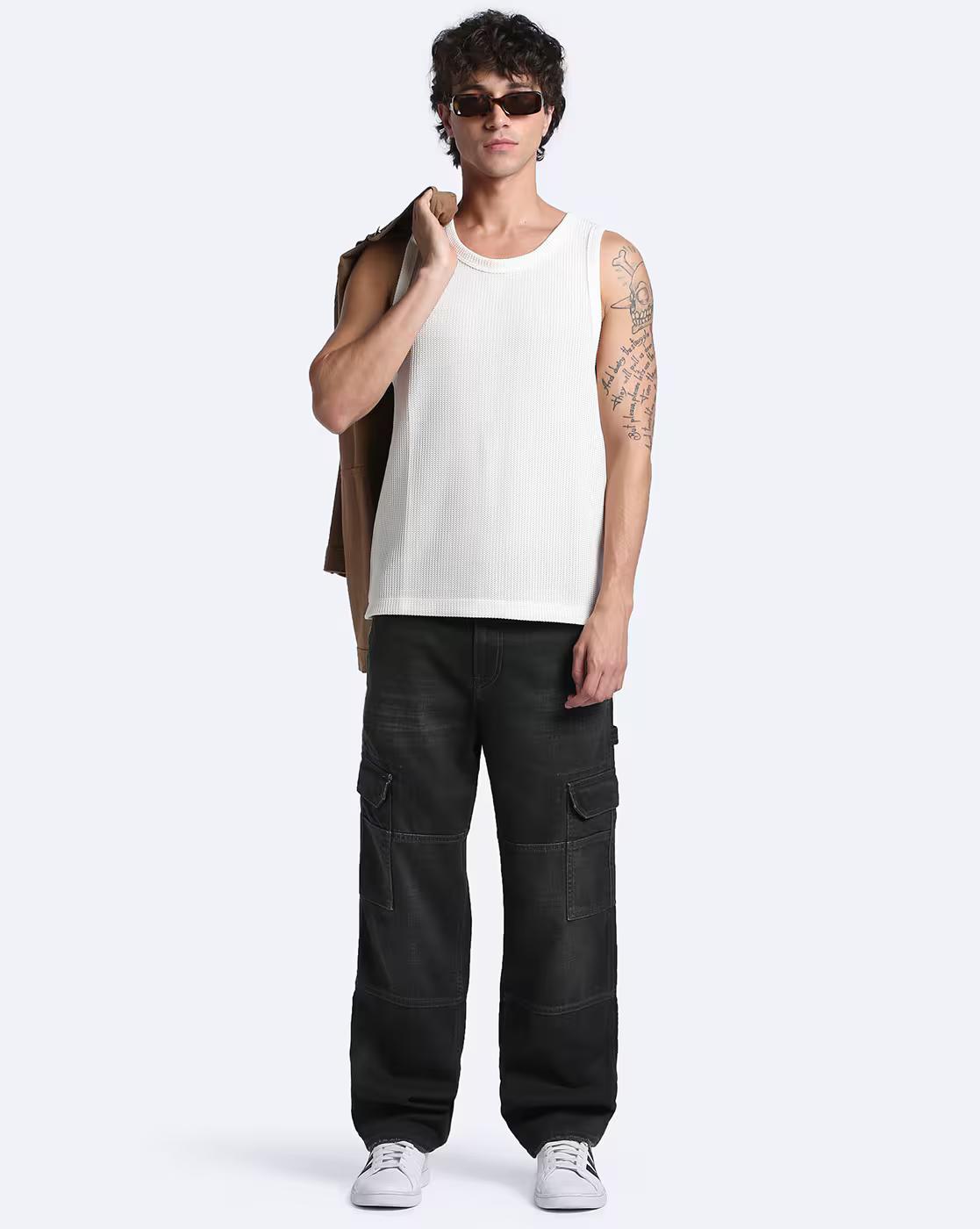 CUT AND SEW CARPENTER FIT, CHARCOAL, 34