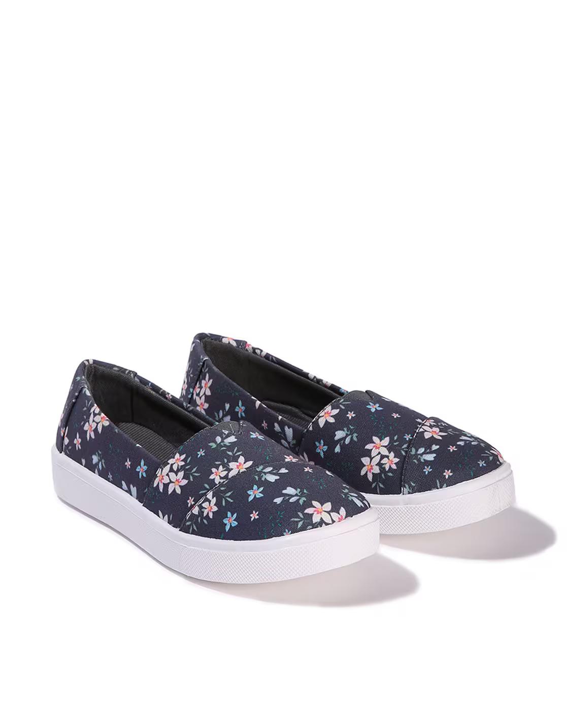 Women Floral Print Slip-On Shoes