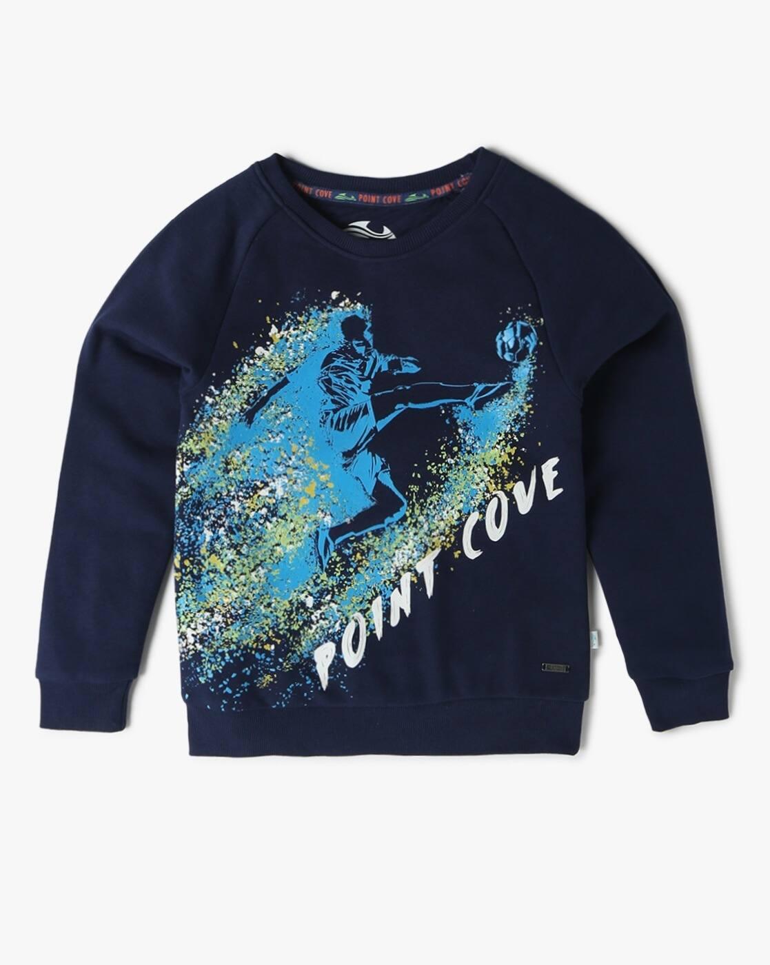 Boys Graphic Print Slim Fit Pullover