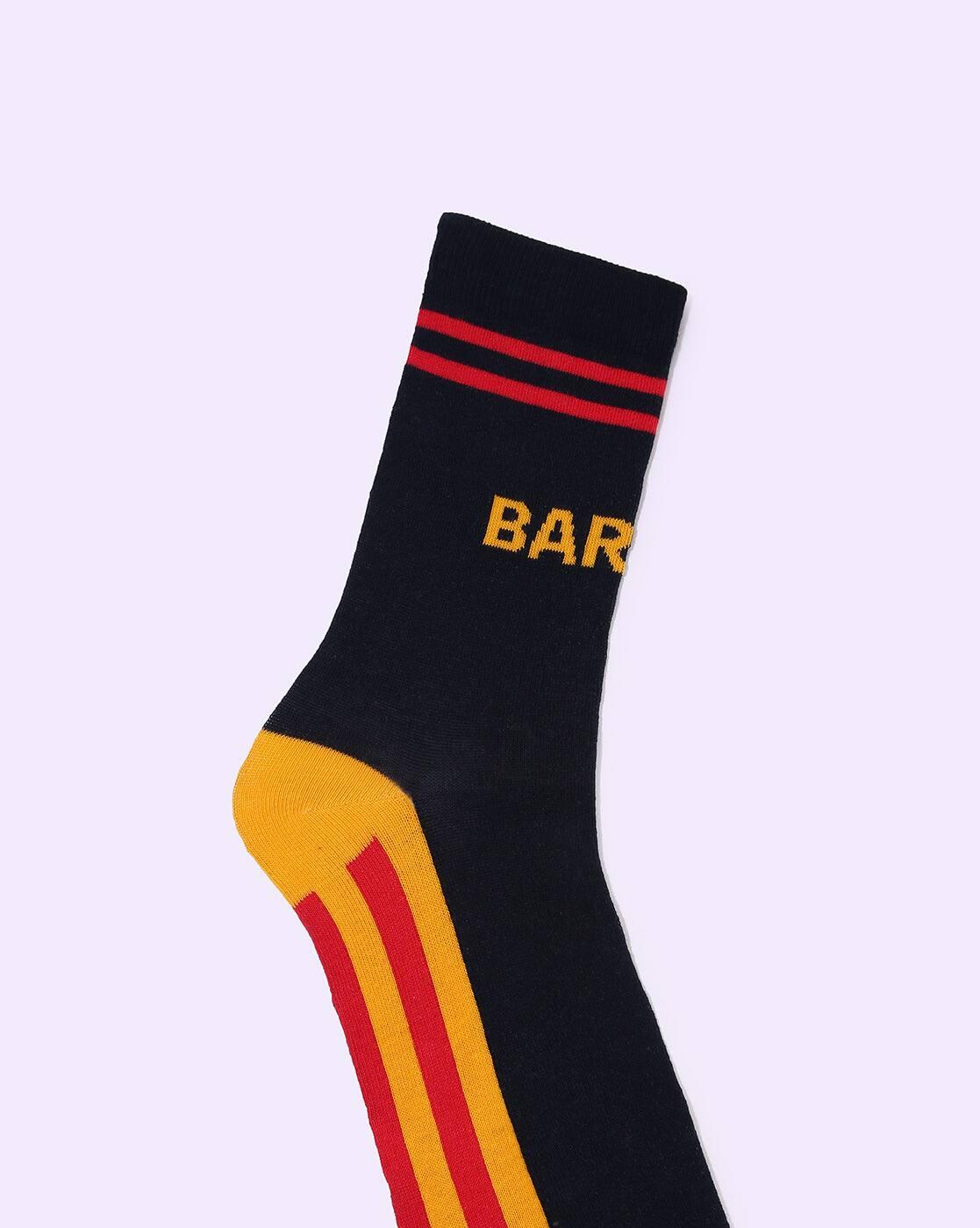 Men Barca Pattern Mid-Calf Length Socks