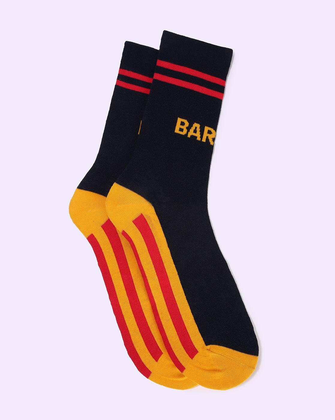Men Barca Pattern Mid-Calf Length Socks