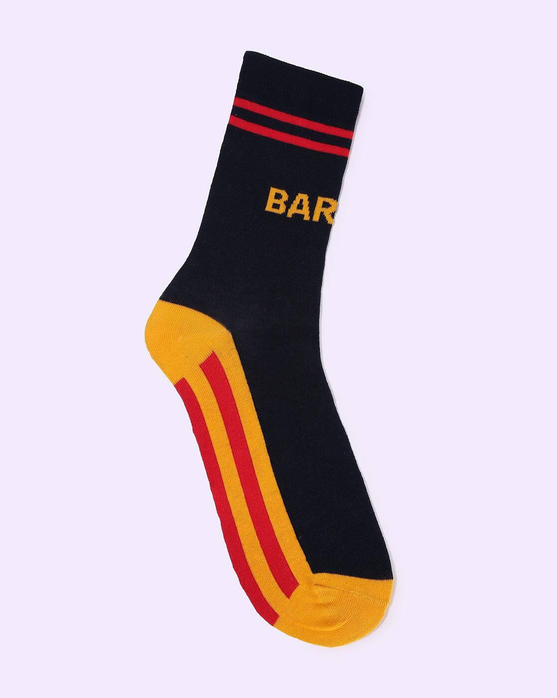 Men Barca Pattern Mid-Calf Length Socks