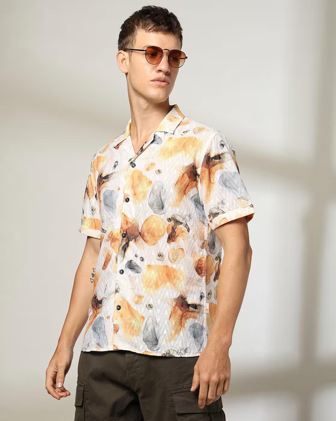 Men Embroidered Relaxed Fit Shirt