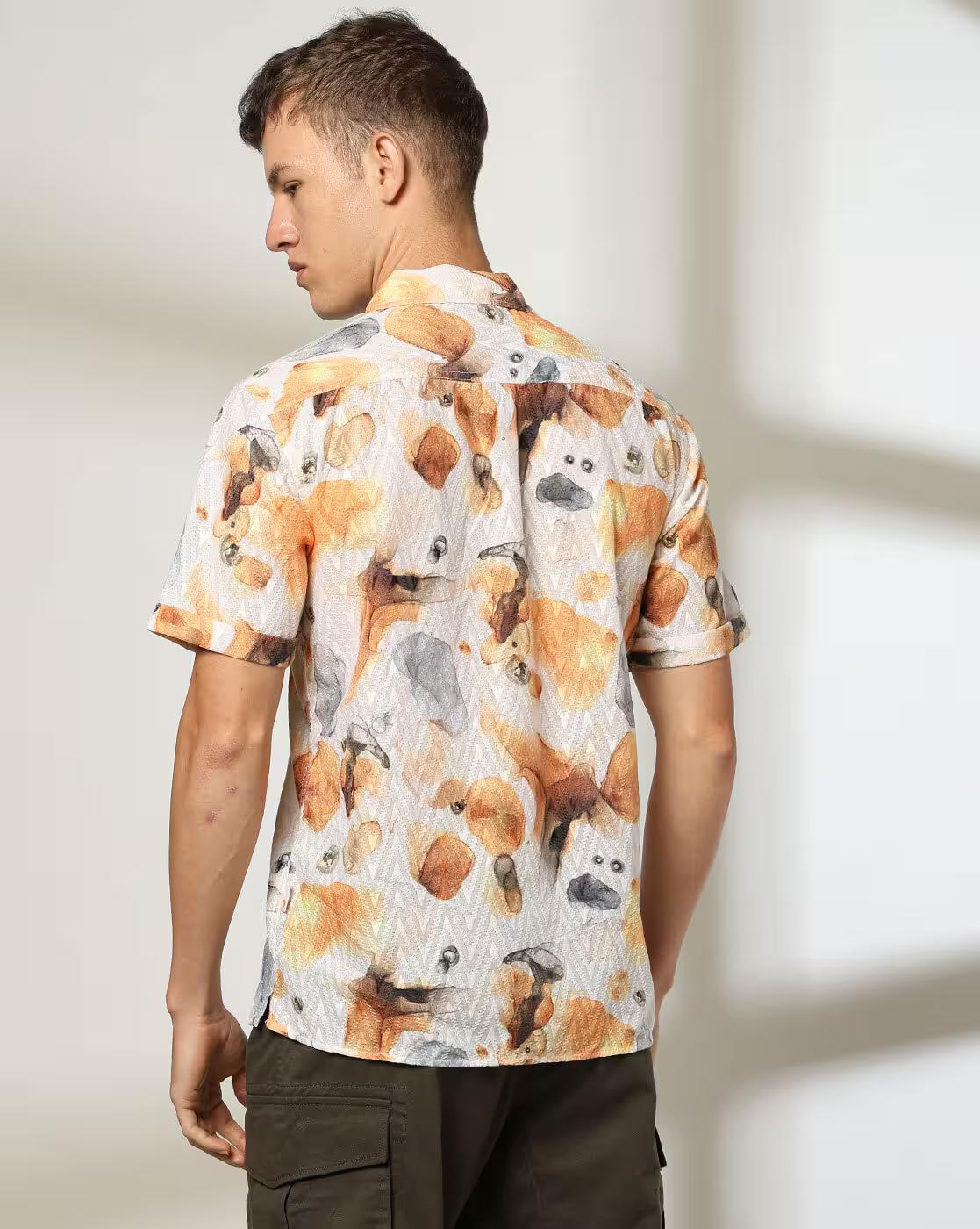 Men Embroidered Relaxed Fit Shirt