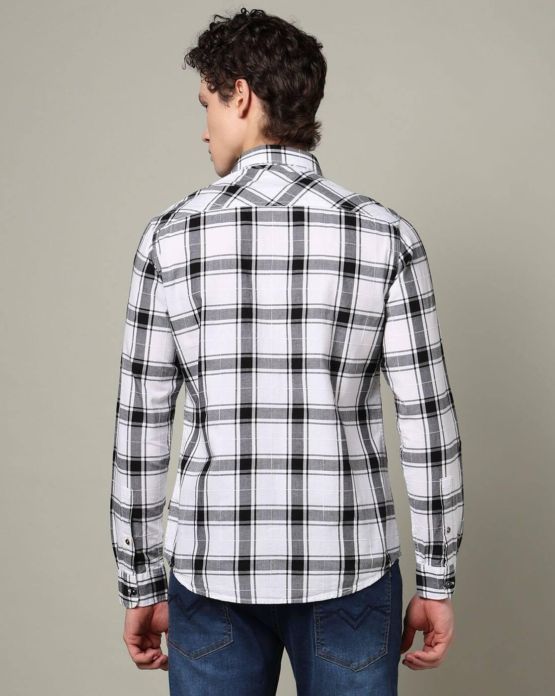 Men Checked Regular Slim Fit Shirt