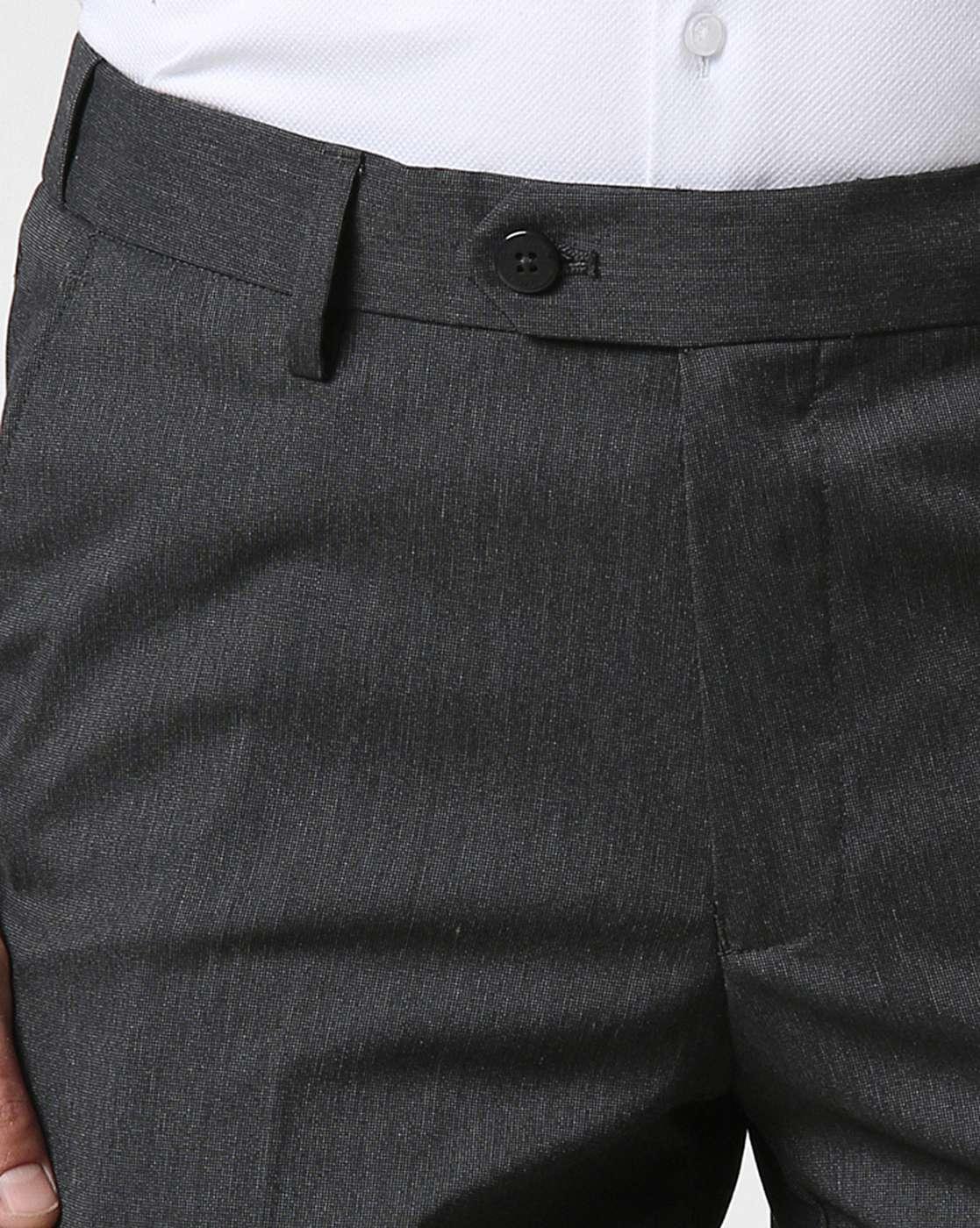 Men Patterned Slim Fit Flat-Front Trousers