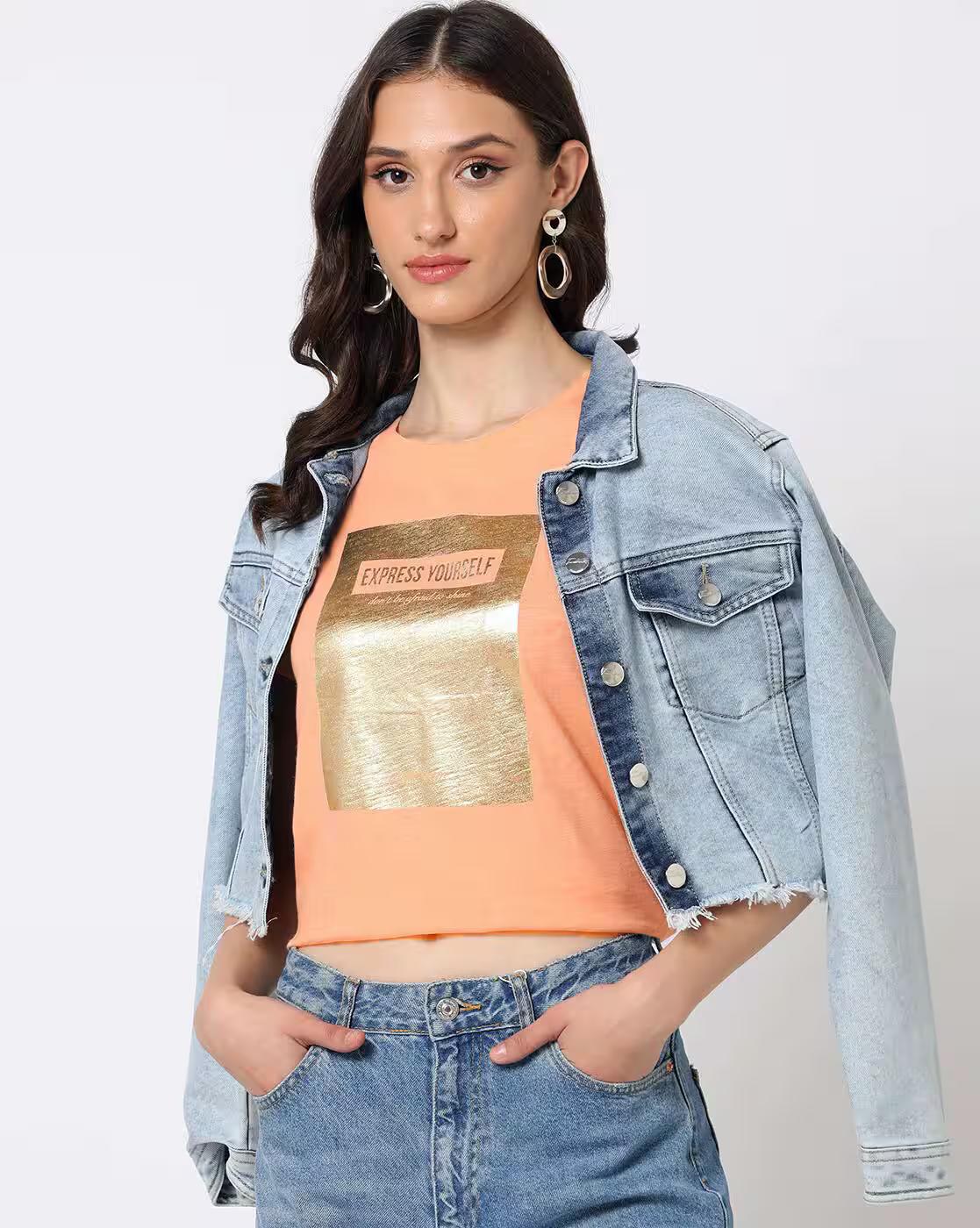 Graphic Print Round-Neck T-Shirt