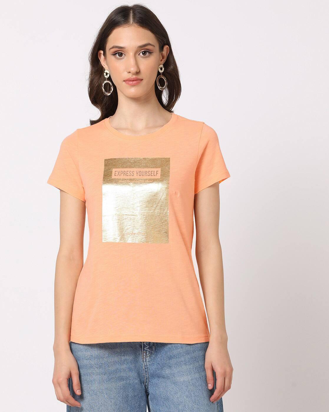 Graphic Print Round-Neck T-Shirt