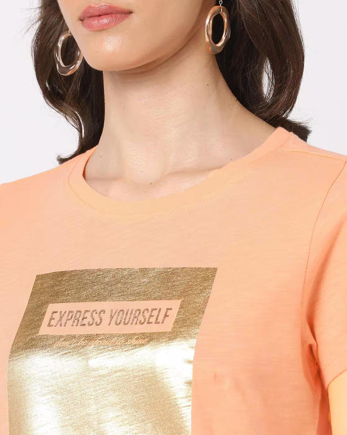 Graphic Print Round-Neck T-Shirt