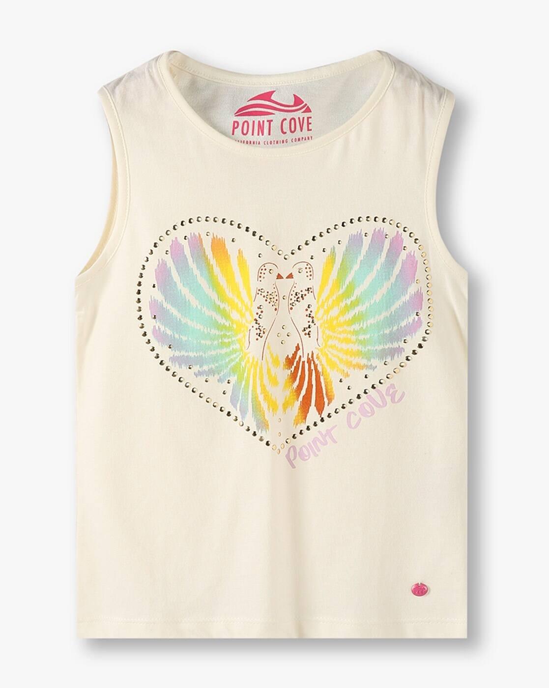 Girls Floral Print Round-Neck T-Shirt with Jacket