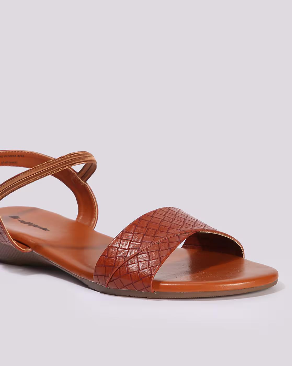 Women Croc-Embossed Slip-On Flat Sandals