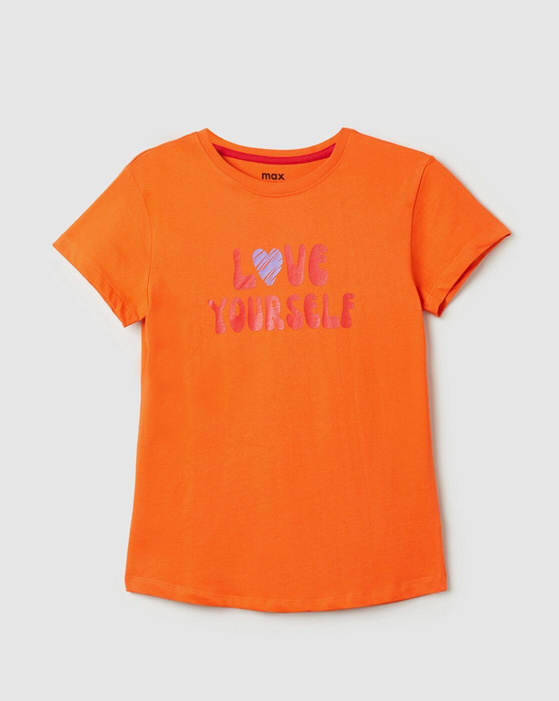 Girls Pack of 3 Printed Round-Neck T-Shirts