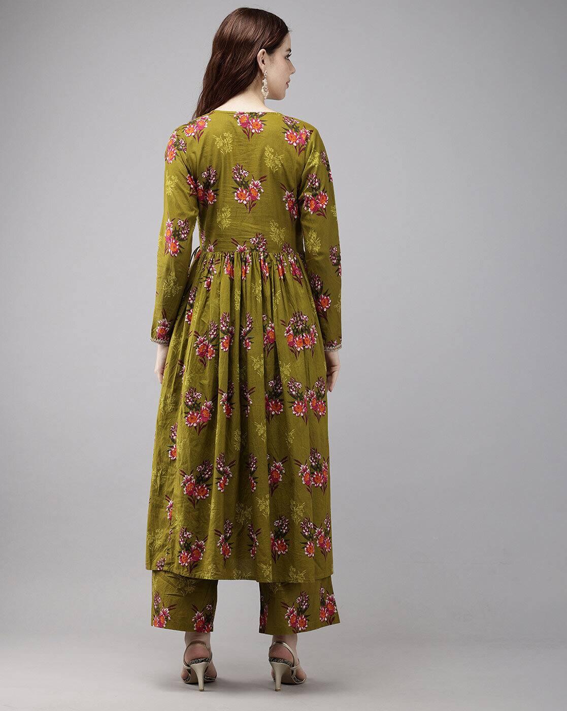 Women Floral Print Straight Kurta Set