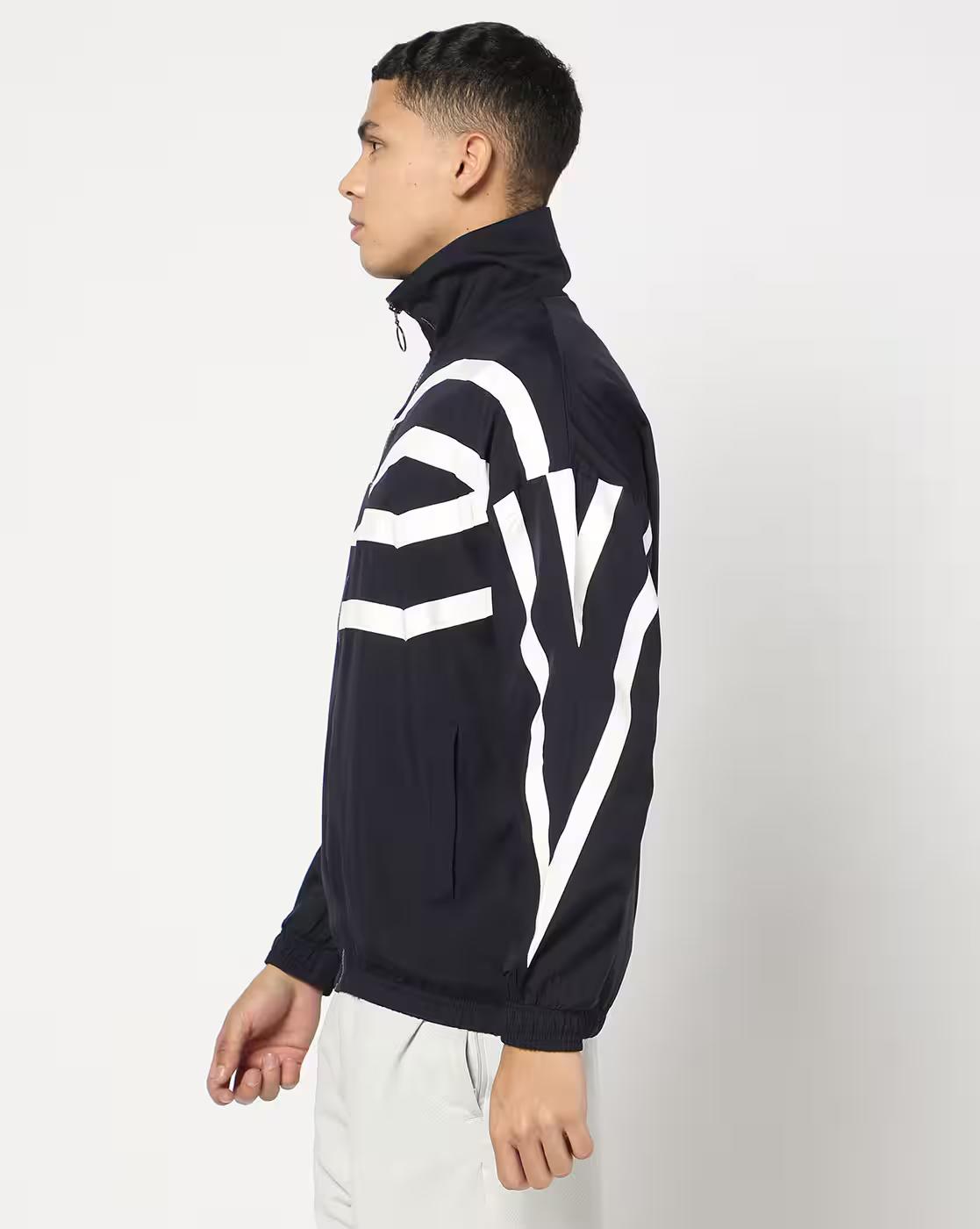 Men Logo Print Regular Fit Jacket