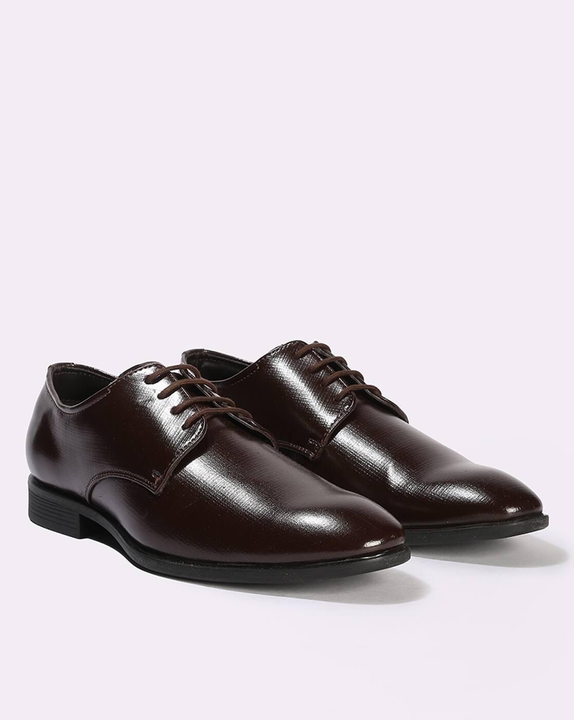 Men Patterned Plain-Toe Derbys