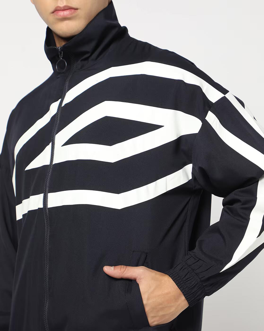 Men Logo Print Regular Fit Jacket