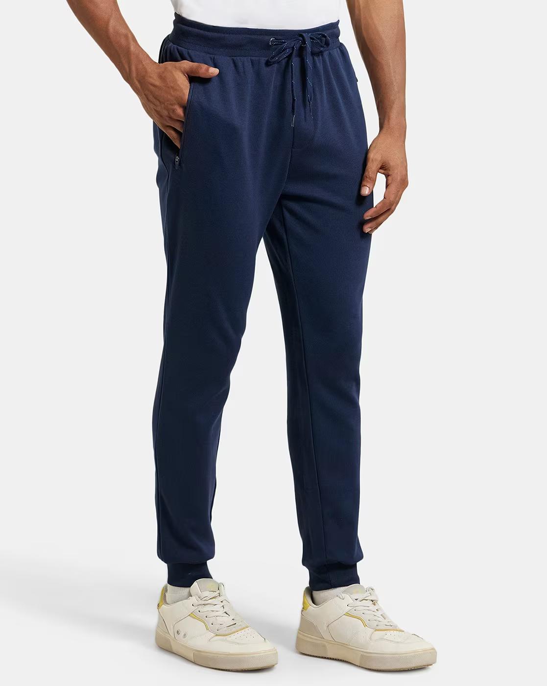 AM02 Super Combed Cotton Rich Slim Fit Joggers with Zipper Pockets