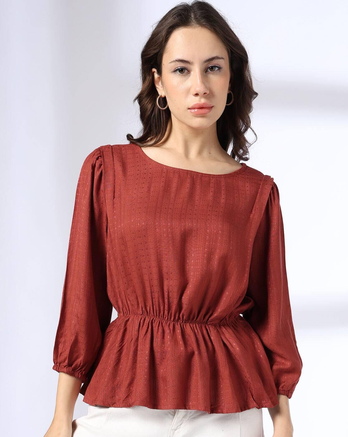 Women Embellished Boat Neck Top