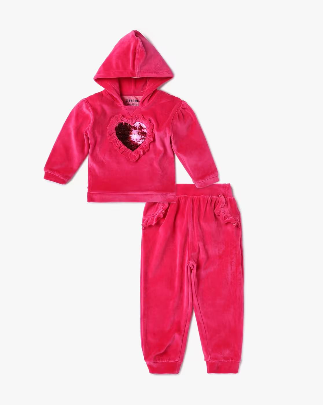 Girls Embellished Hoodie & Joggers Co-Ord Set