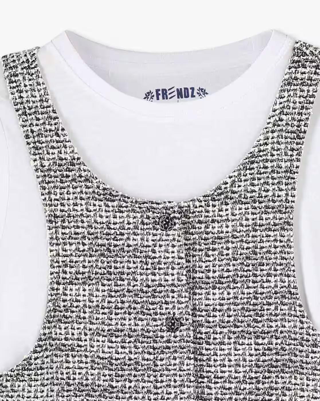 KG FRENDZ DUNGAREES, GREY, 3-4Y