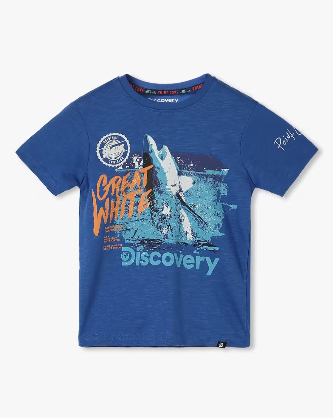 Boys Graphic Print Slim Fit Crew-Neck T-Shirt