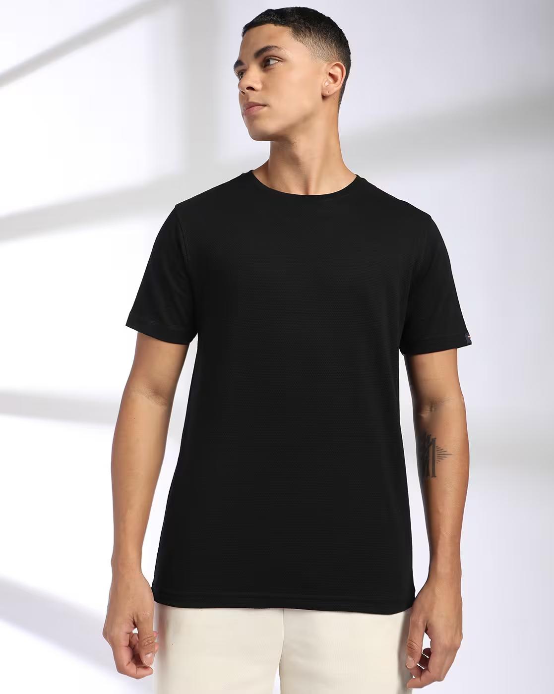 POPCORN ROUND NECK NEW CORE T, BLACK, XS