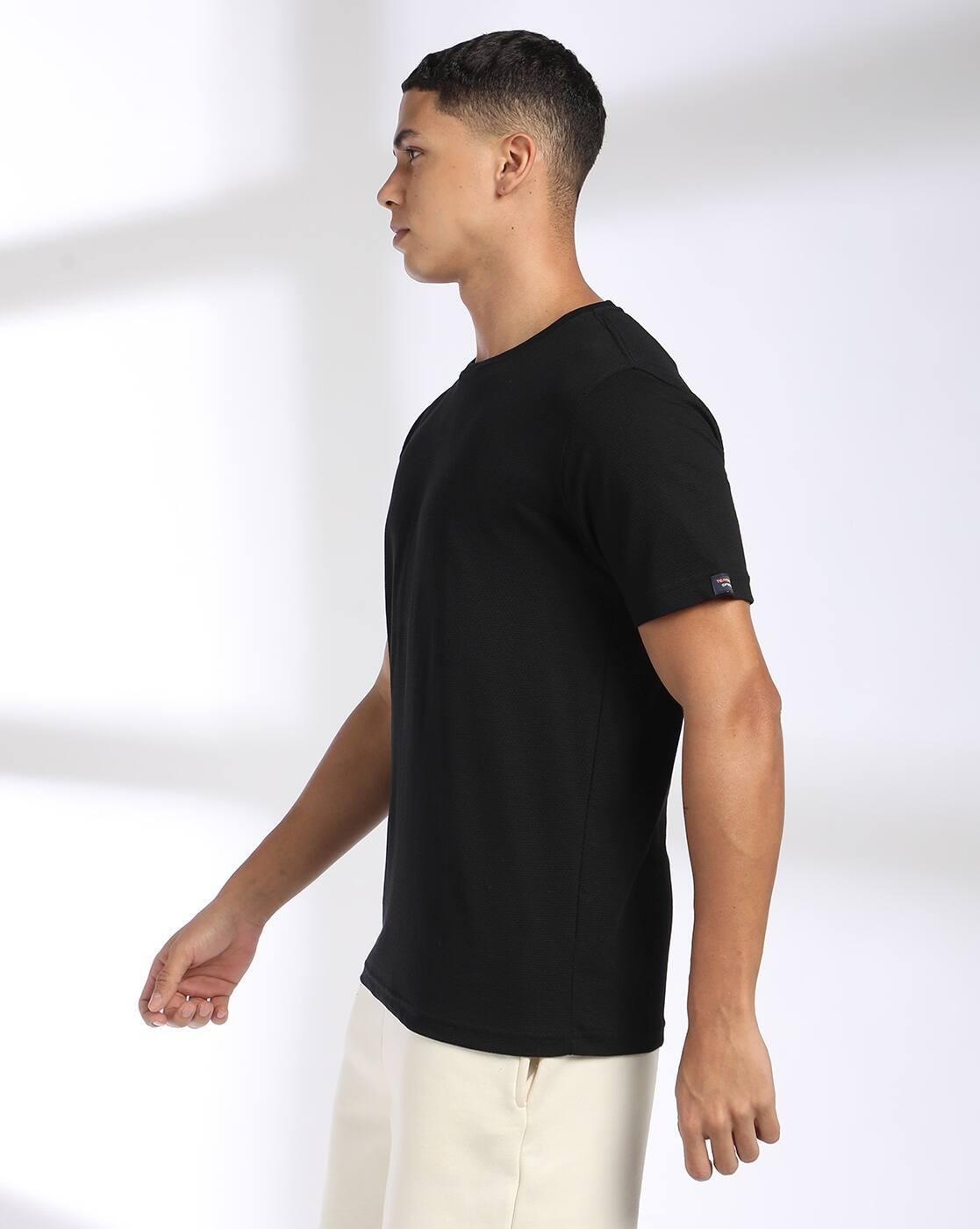 POPCORN ROUND NECK NEW CORE T, BLACK, XS