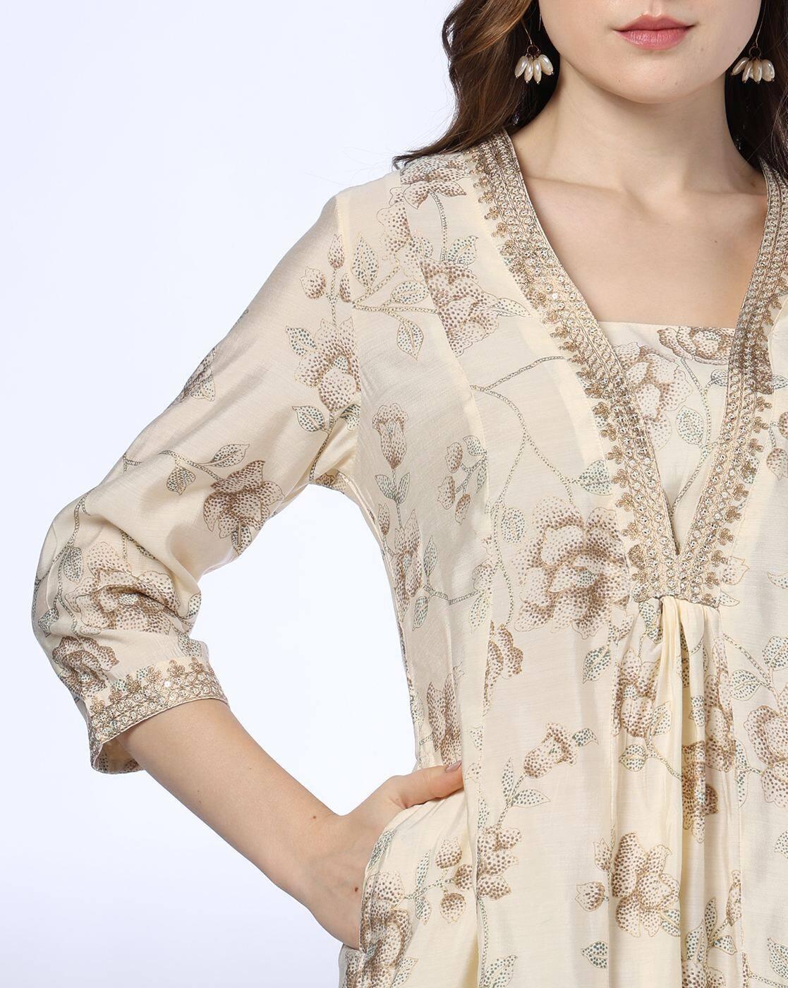 Women Flora Print Classic Kurta