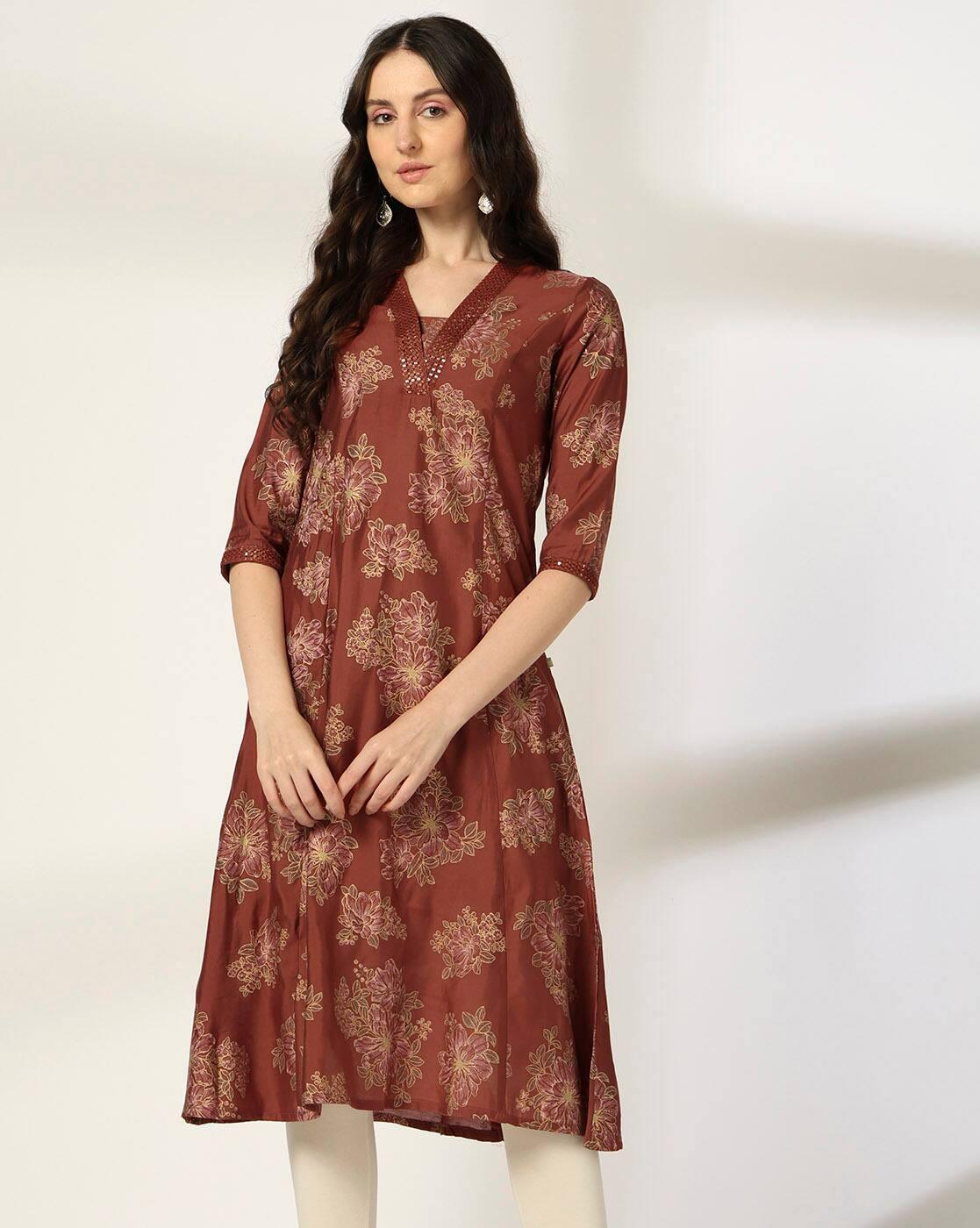 Women Floral Print A-Line Kurta