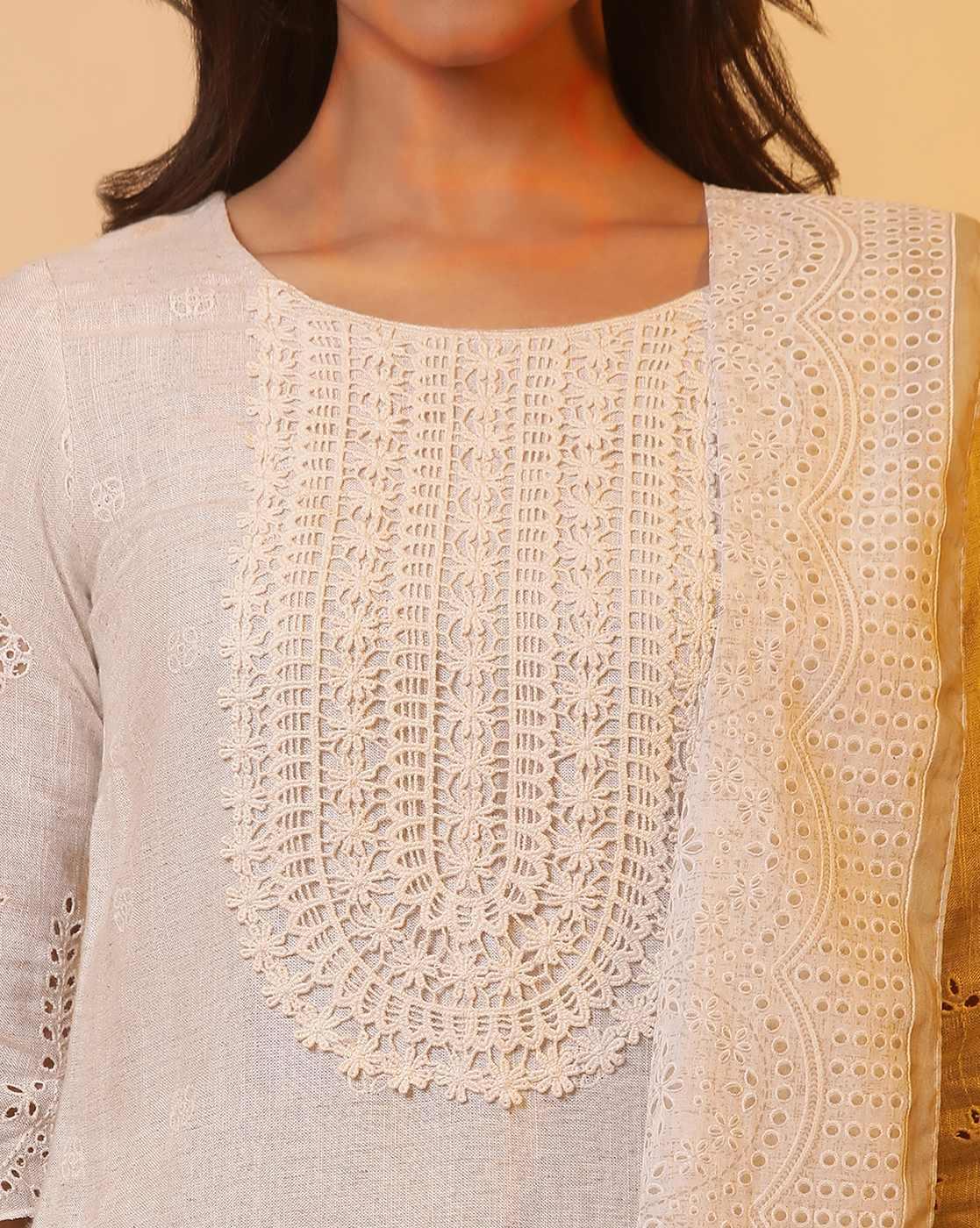 Women Embroidered Straight Kurta with Pants & Dupatta