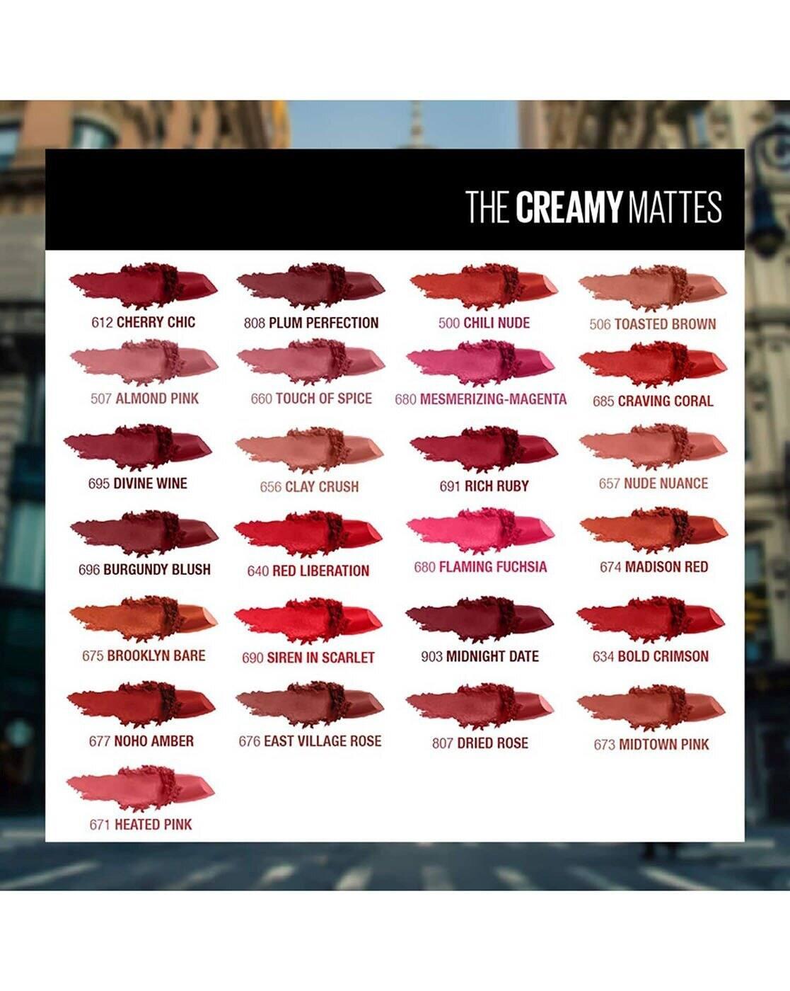 Color Sensational Creamy Matte Lipstick - 660 Touch Of Spice