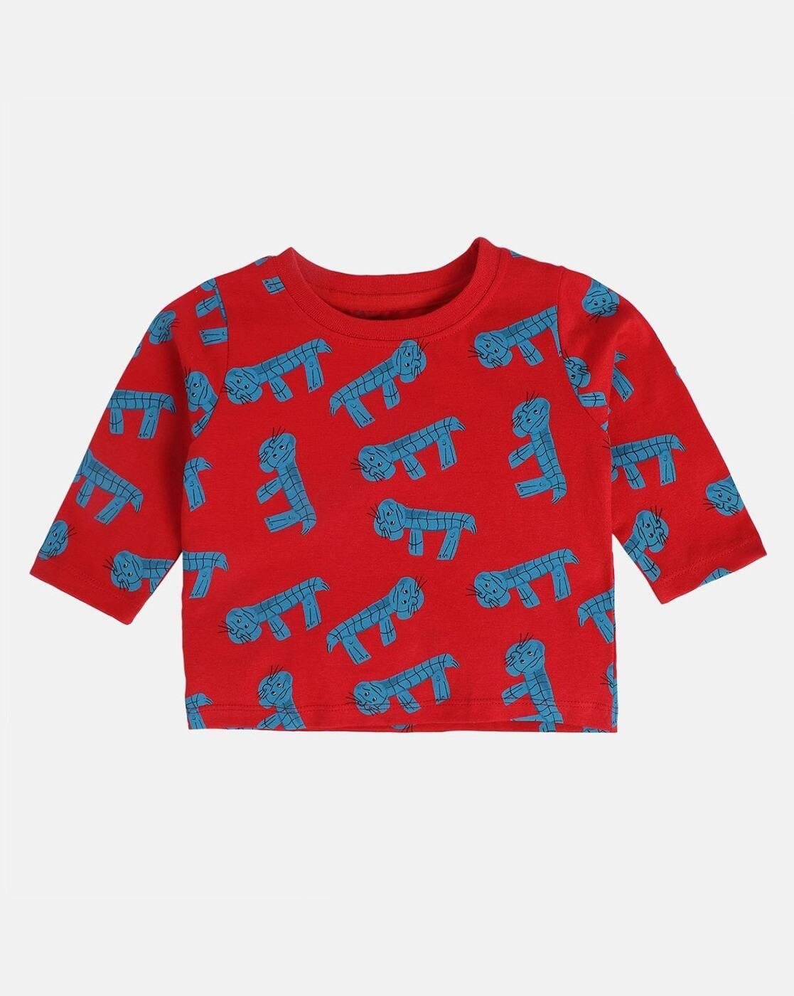 Boys Printed Cotton T-Shirt & Pants Set