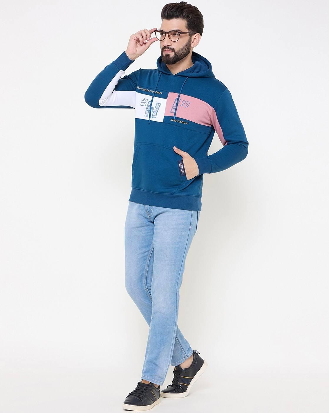 Men Typographic Print Hoodie