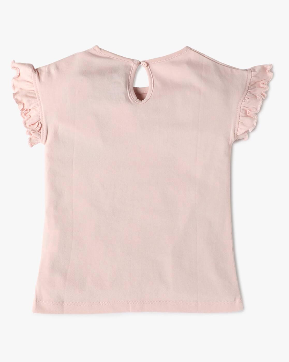 Girls Print Printed Regular Fit Round-Neck T-Shirt