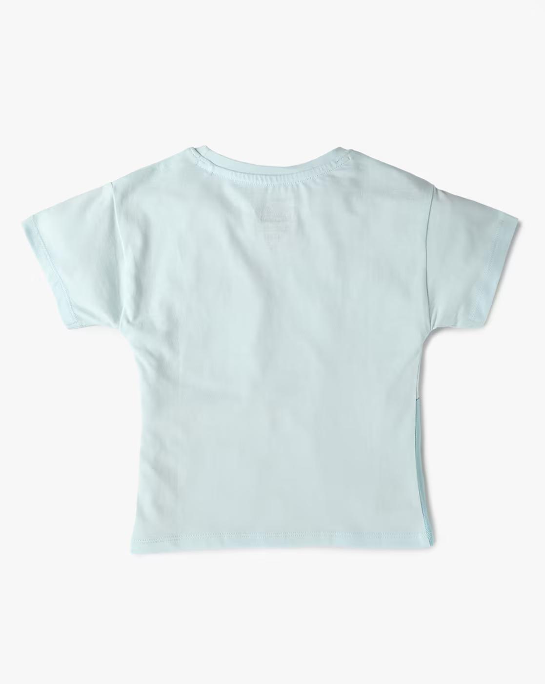 Girls Graphic Print Slim Fit Round-Neck T-Shirt