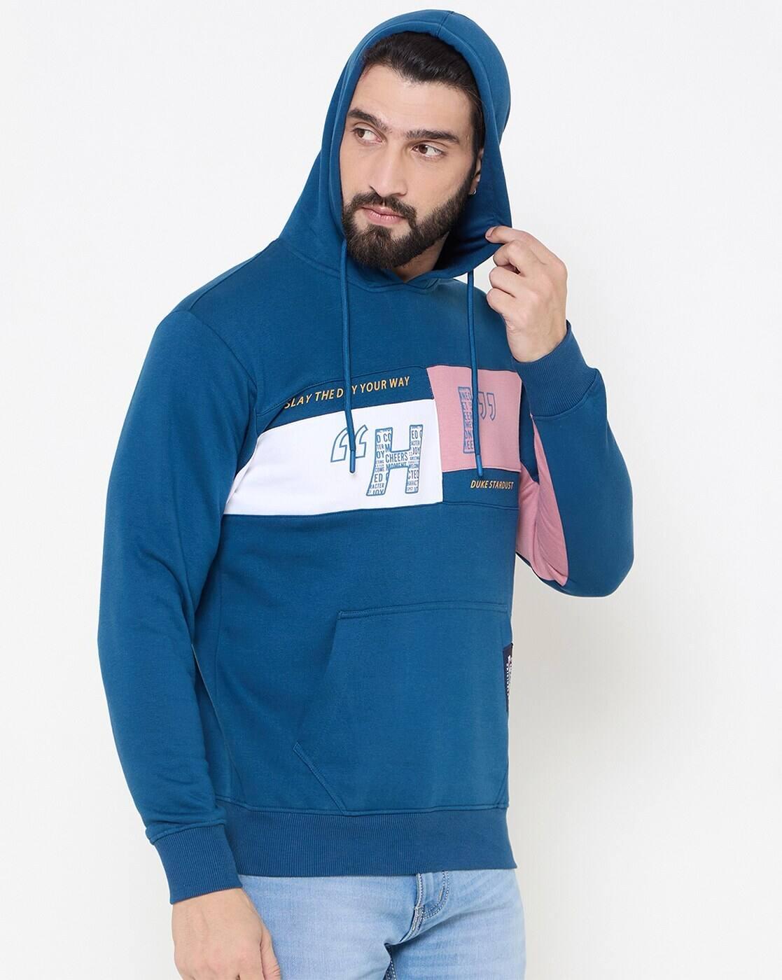 Men Typographic Print Hoodie