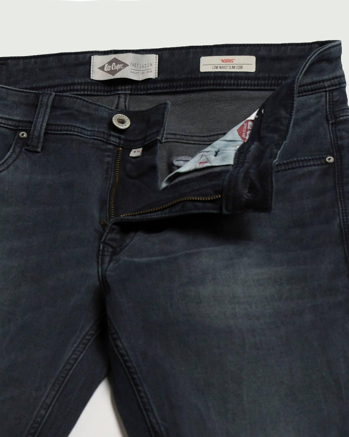 Men Lightly Washed Low-Waist Slim Fit Jeans