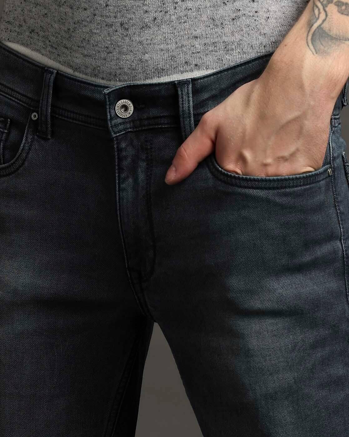 Men Lightly Washed Low-Waist Slim Fit Jeans
