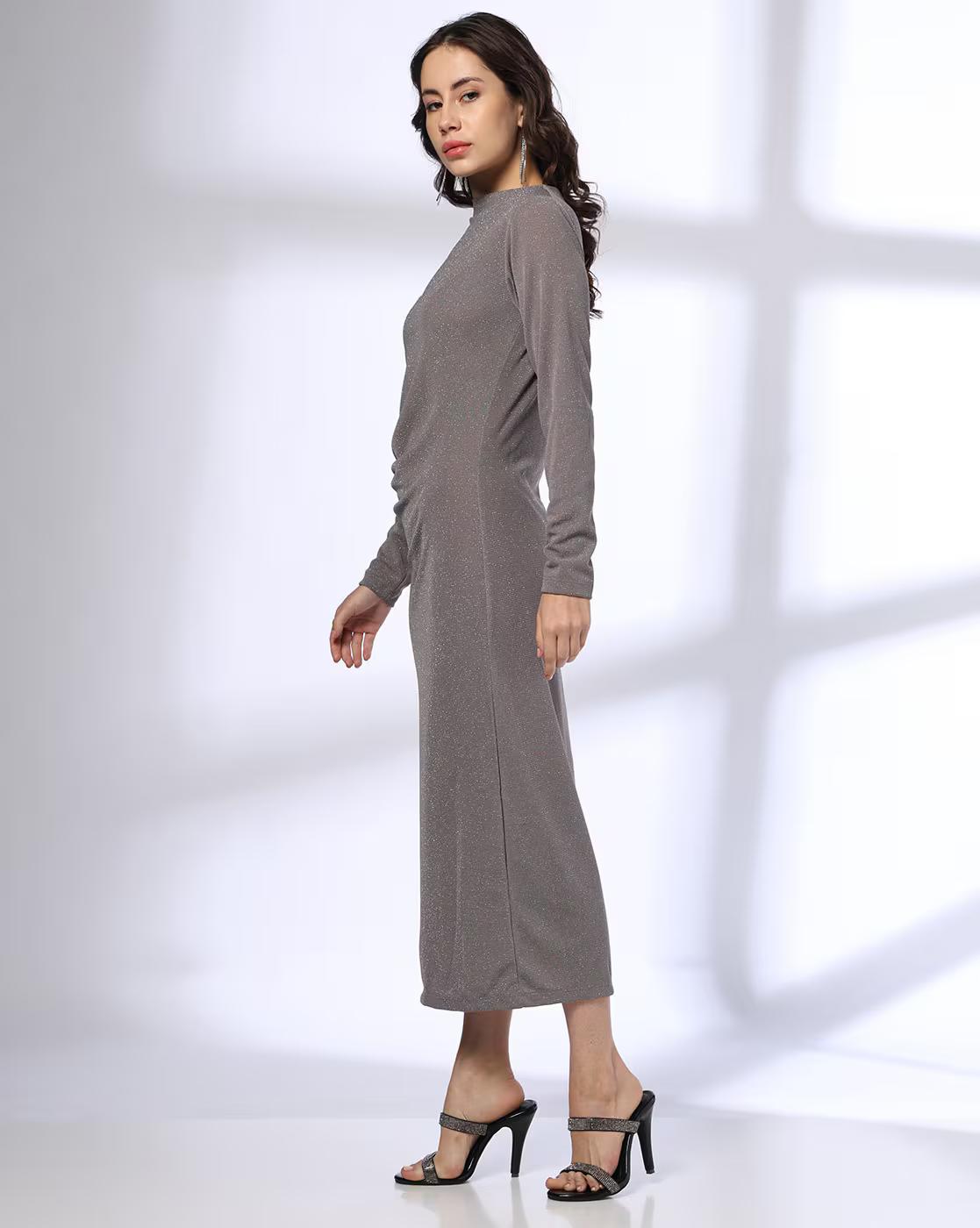 Women Patterned Side-Slit A-Line Dress