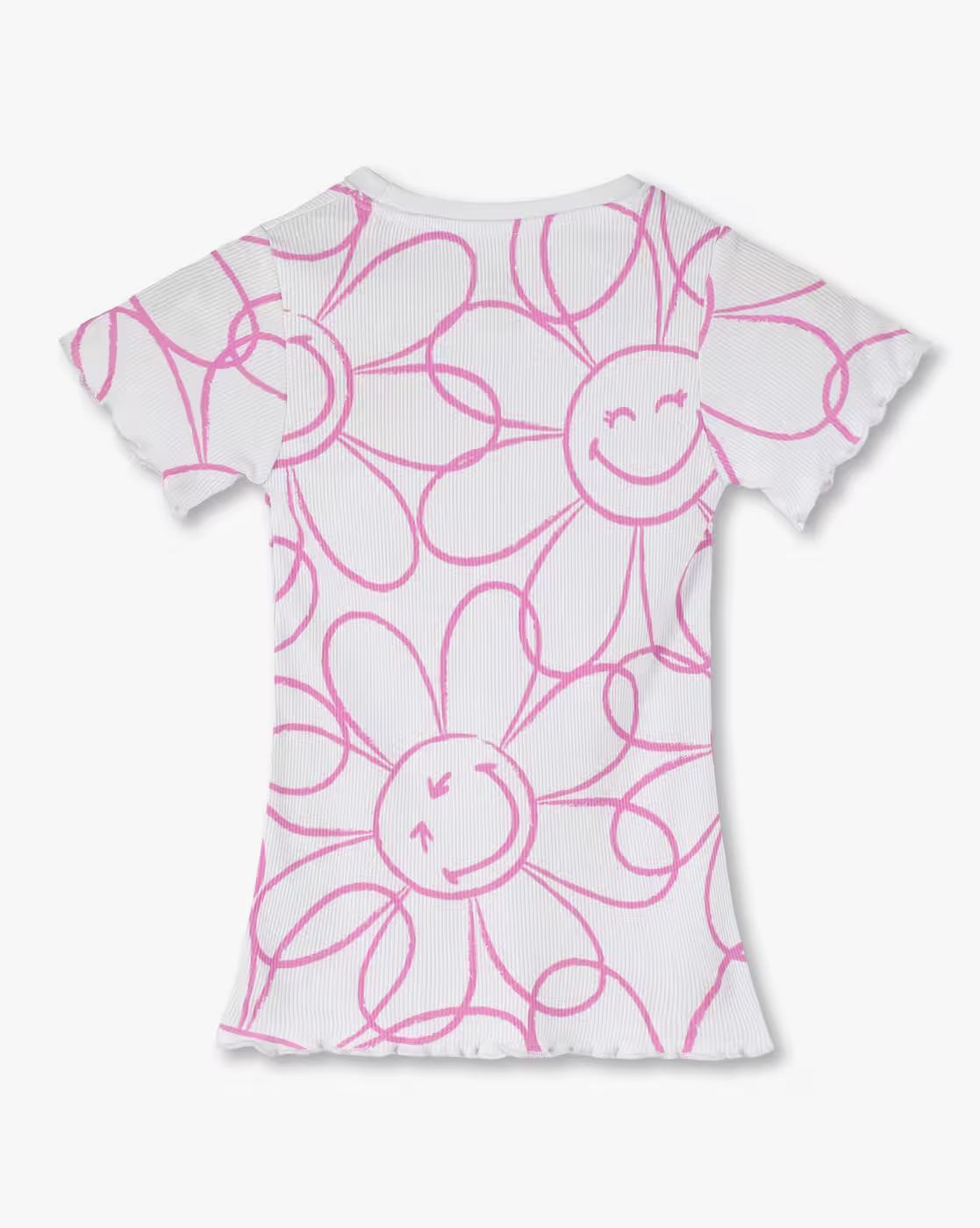 Girls Graphic Print Slim Fit Round-Neck T-Shirt