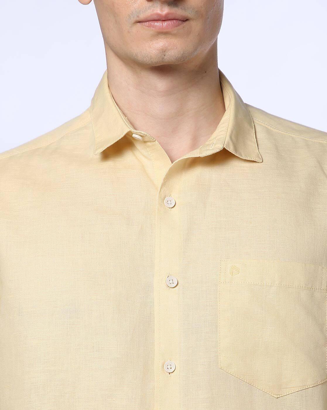 Men Relaxed Fit Solid- Cotton Linen Shirt
