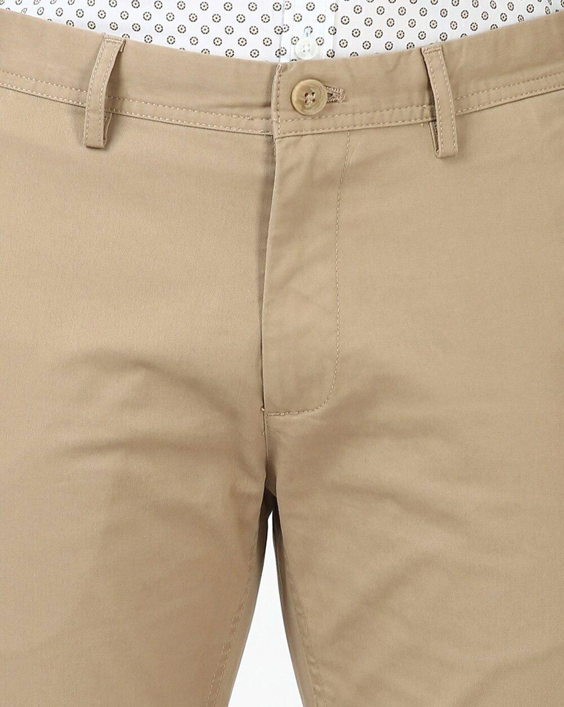 Men Slim Fit Flat-Front Chinos
