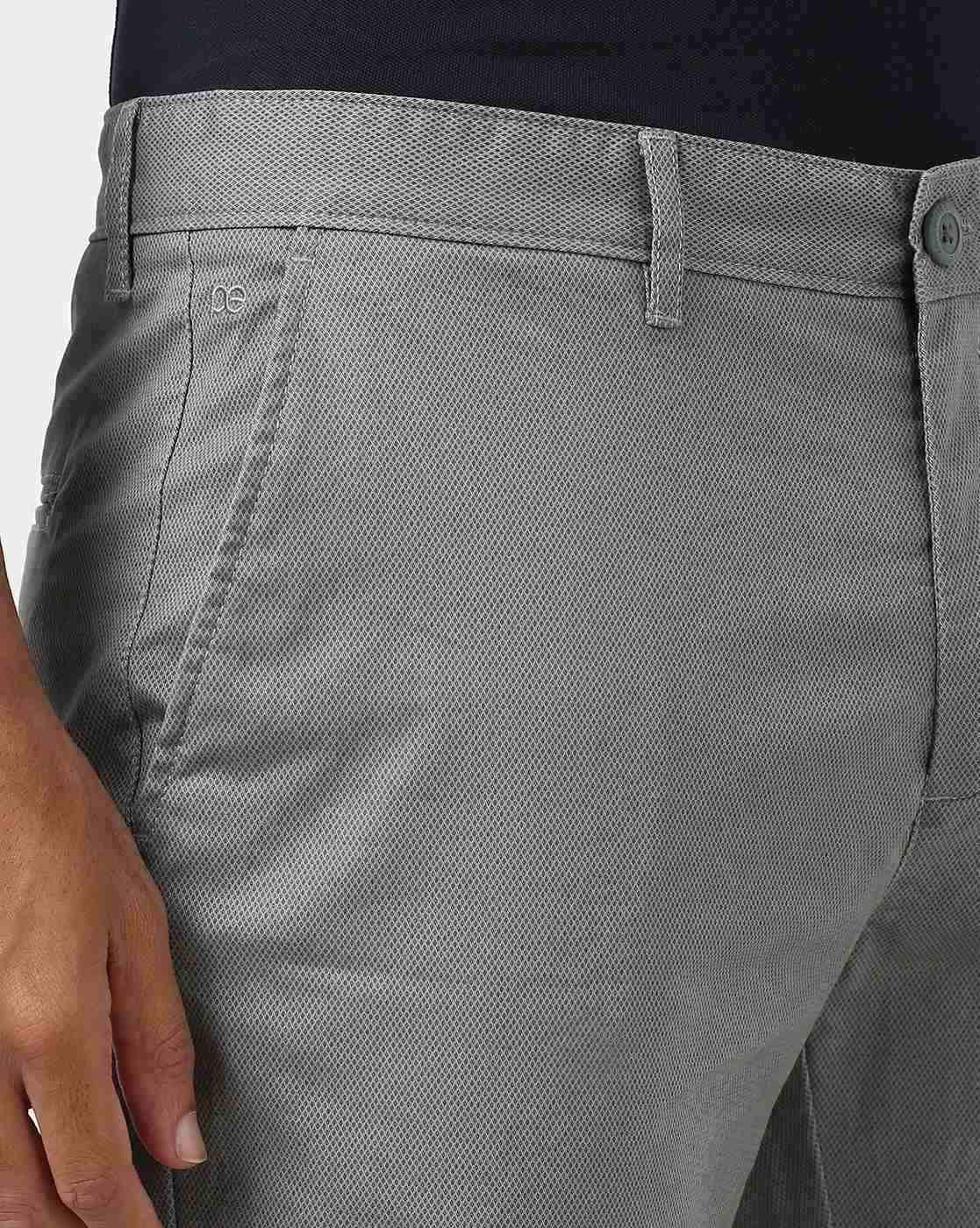 Men Slim Fit Flat-Front Trousers