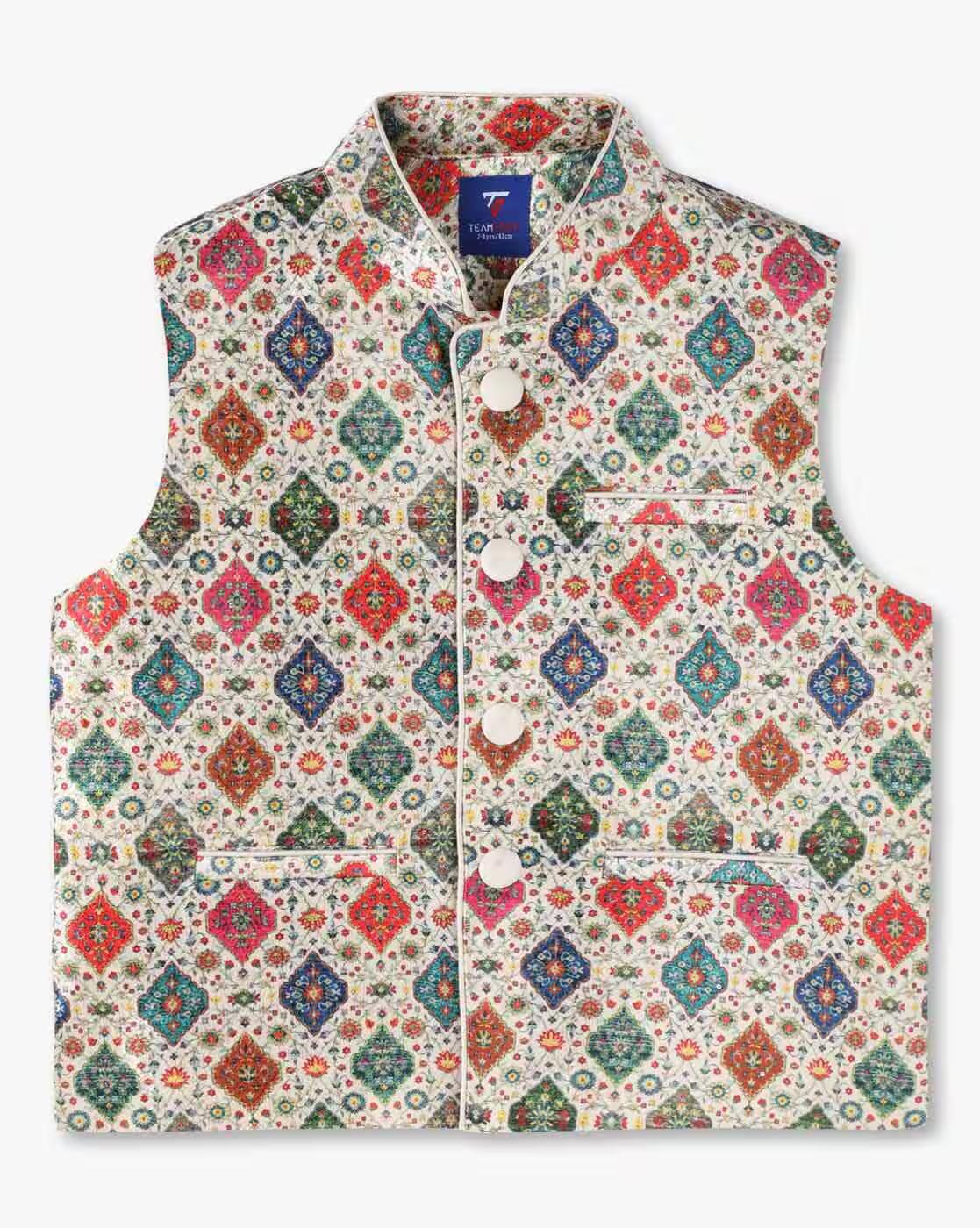 Embellished Kurta Suit Set, BEIGE, 5-6Y
