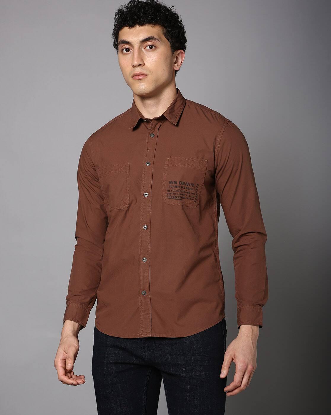Men Typographic Slim Fit Shirt
