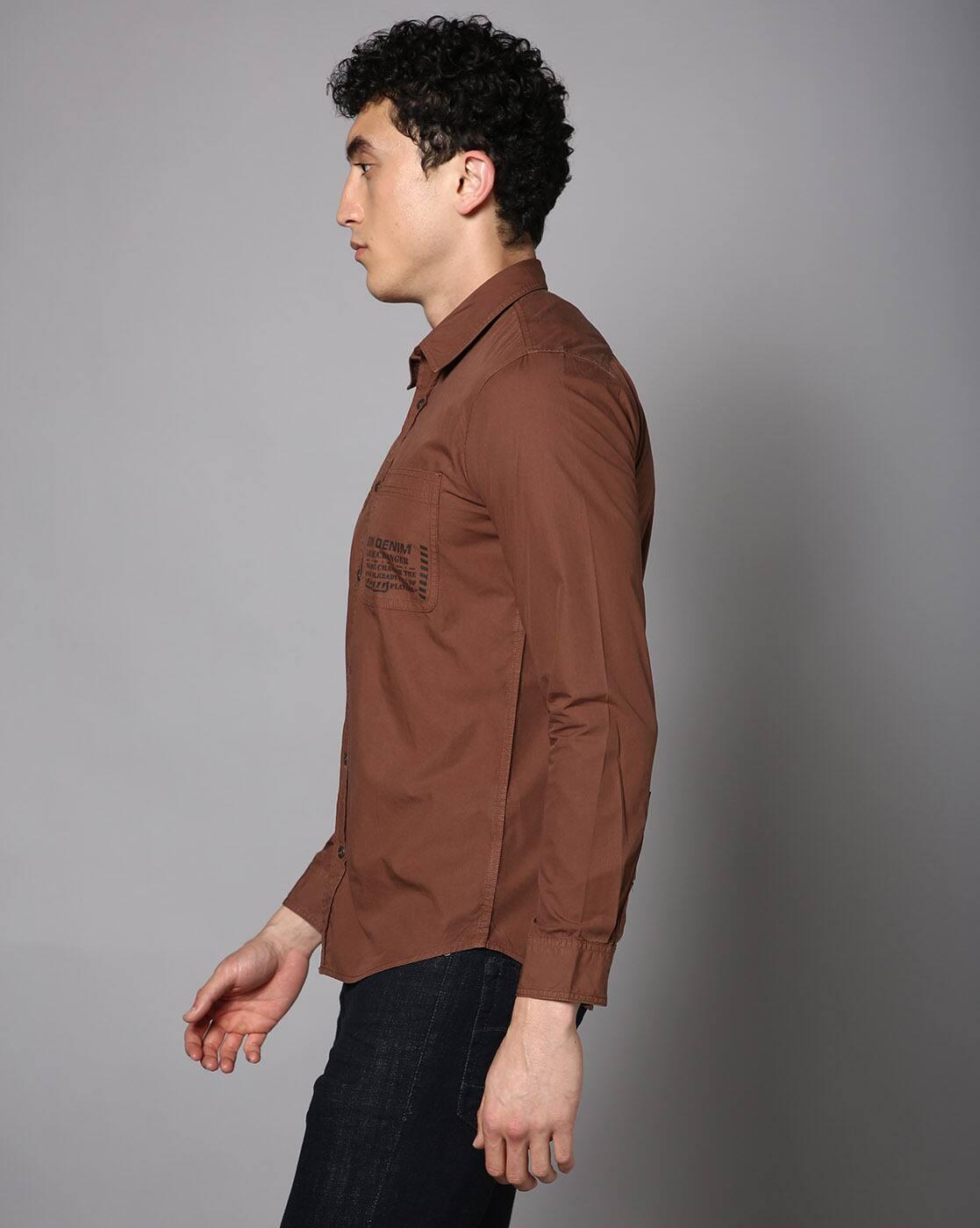 Men Typographic Slim Fit Shirt