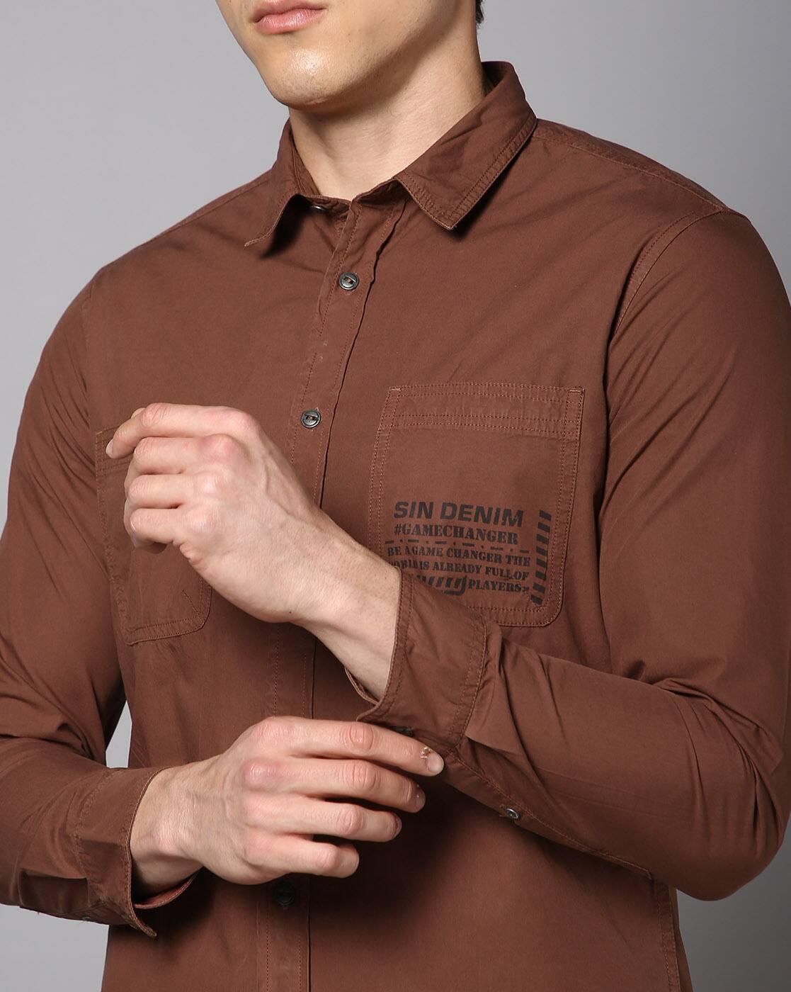 Men Typographic Slim Fit Shirt